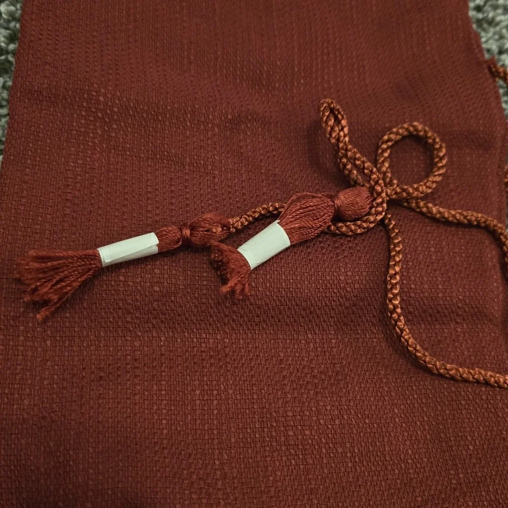 Longaberger Holiday Beverage‎ Carrier Liner Striped Maroon Color w/ Tassels